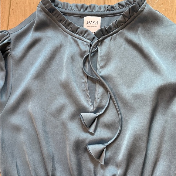 Misa Los Angeles Lorena Satin Mini Dress Blue - Picture 6 of 6